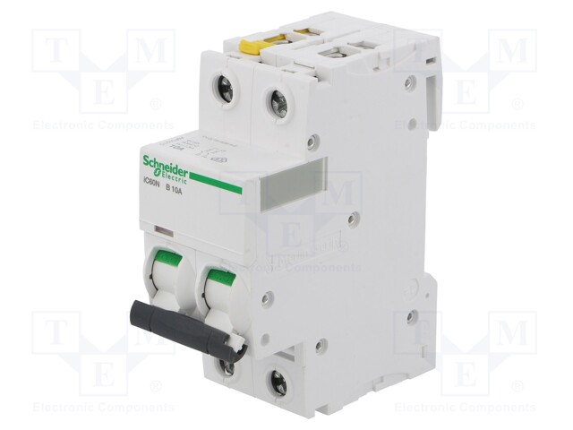 Circuit breaker; 400VAC; Inom: 10A; Poles: 2; DIN; Charact: B; 6kA