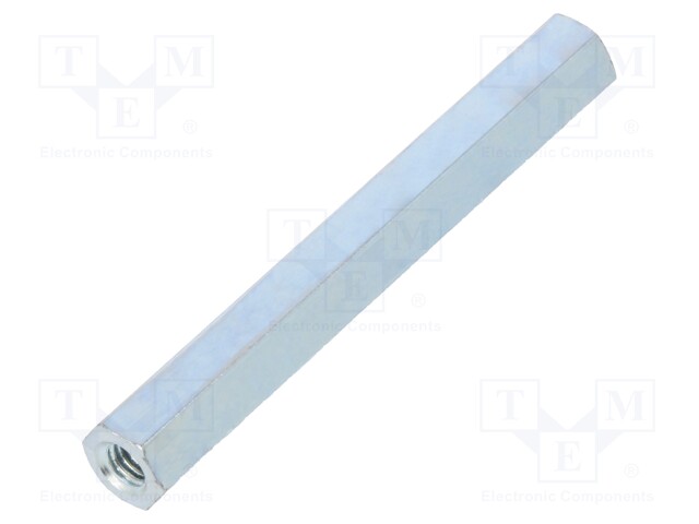 Screwed spacer sleeve; Int.thread: M4; 55mm; hexagonal; steel