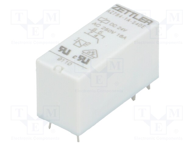 Relay: electromagnetic; SPST-NO; Ucoil: 24VDC; 16A/250VAC; 16A