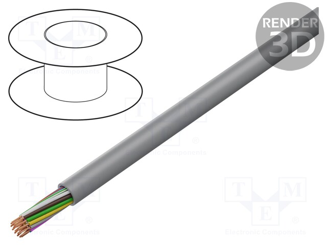 Wire: control cable; chainflex® CF130.UL; 20x0,25mm2; PVC; grey