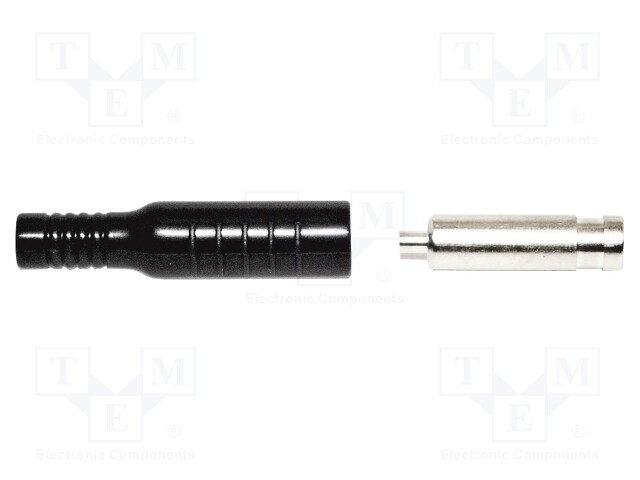 Plug; 4mm banana; 15A; 5kVDC; black; Plating: nickel plated