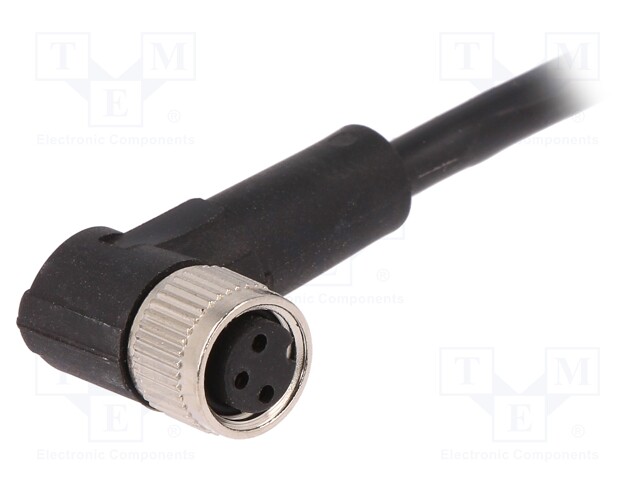 Connection lead; M8; PIN: 3; angled; 2m; plug; 60VAC; 4A; -25÷80°C