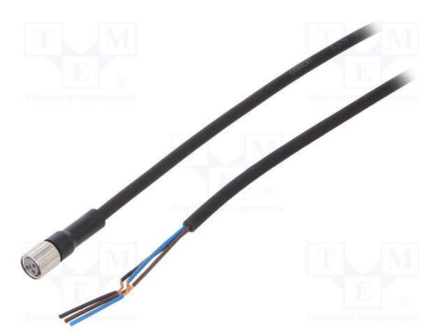 Connection lead; M8; PIN: 3; straight; Len: 2m; plug; 1A; -10÷80°C