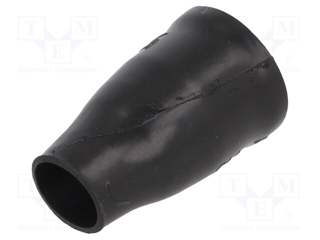 Heat shrink boot; 10.7mm; black; reticulated polyolefin (POX)