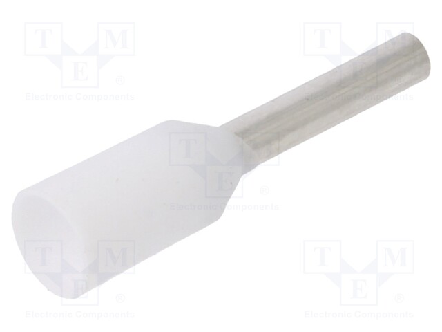 TERMINAL, FERRULE, 6 X 1.1MM, WHITE