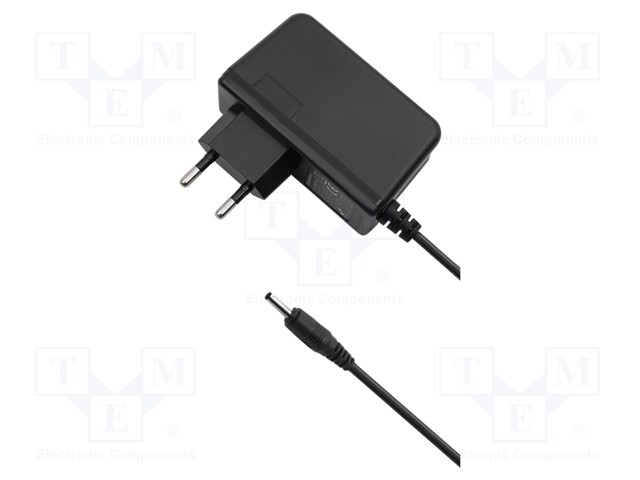 Power supply: switched-mode; plug; 5VDC; 3A; 15W; Plug: straight