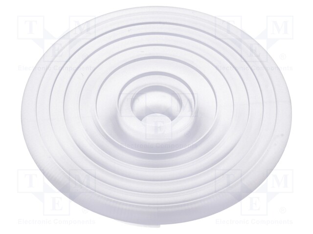 LED lens; round; Mat: PMMA plexiglass; transparent; H: 22.1mm