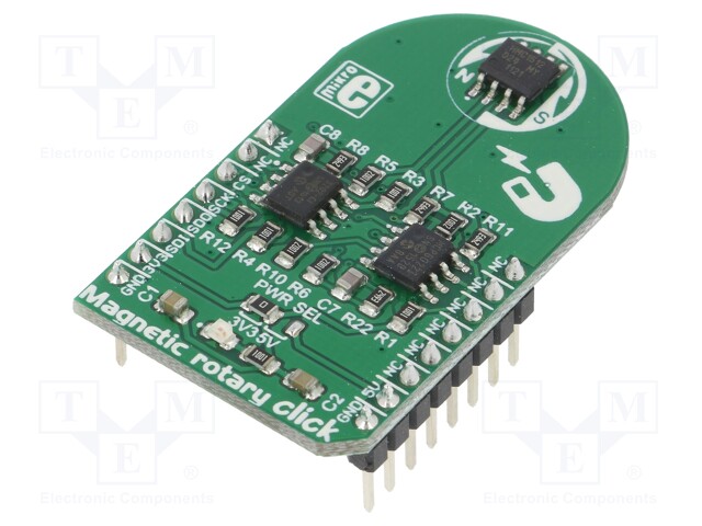 Click board; magnetic field sensor; SPI; HMC1512; 3.3/5VDC