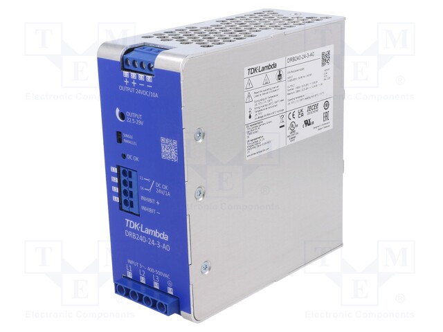 Power supply: switched-mode; 240W; 24VDC; 10A; 3x350÷575VAC; 780g