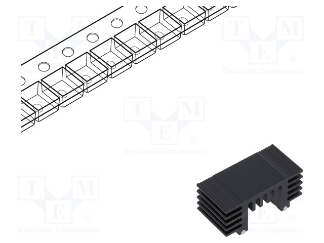 Heatsink: extruded; TO252,TO263; black; L: 12.7mm; W: 25.9mm