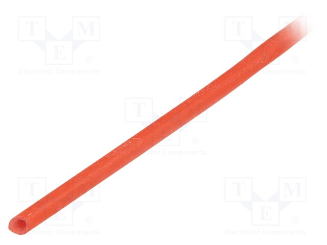 Insulating tube; Mat: silicone; red; Øint: 1mm; Wall thick: 0.4mm