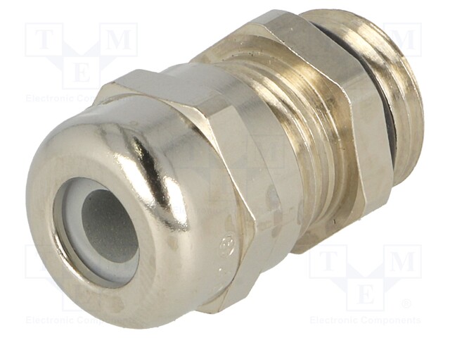 Cable gland; PG7; IP68; Mat: brass; Body plating: nickel