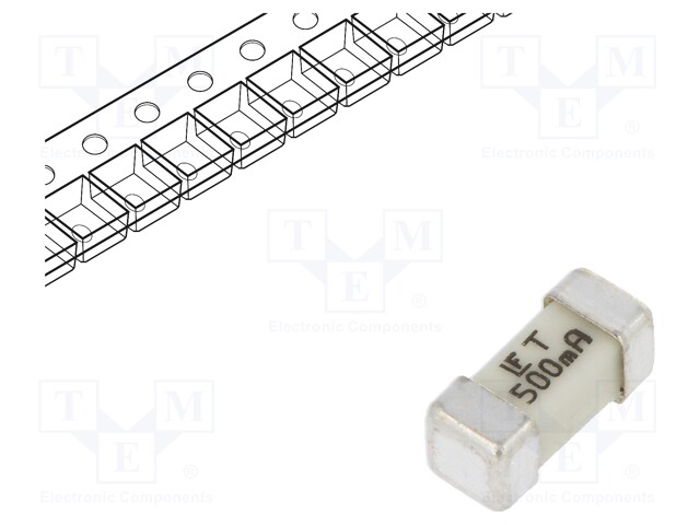 Fuse: fuse; time-lag; 500mA; 125V; SMD; ceramic; Case: 2410; 454