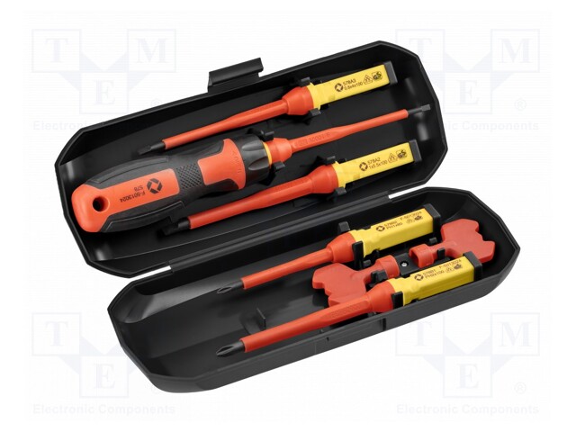 Kit: screwdrivers; insulated; 1kVAC; Phillips,slot; 8pcs.