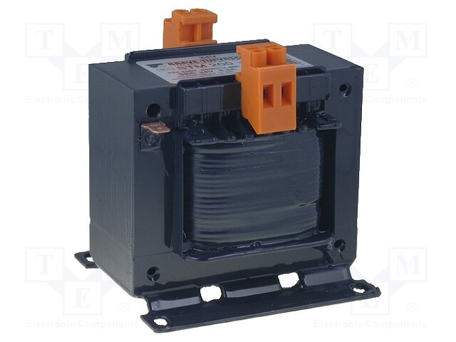 Transformer: mains; 200VA; 400VAC; 24V; Leads: terminal block; IP00