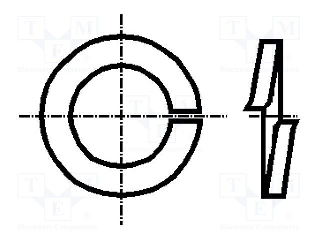 Washer; spring; M6; D=11.8mm; h=1.6mm; spring steel; Plating: zinc