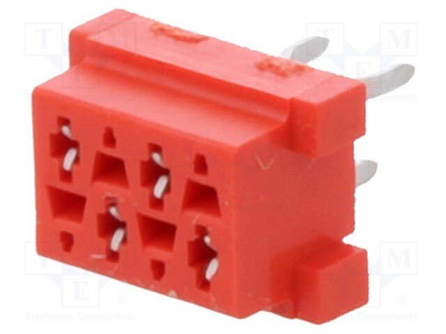 Socket; Micro-MaTch; female; PIN: 4; THT; on PCBs; Layout: 2x2