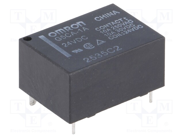 Relay: electromagnetic; SPST-NO; Ucoil: 24VDC; 10A/250VAC; 200mW