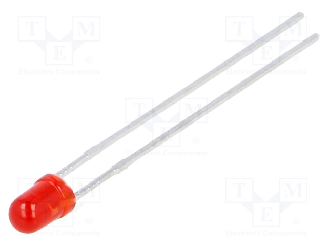 LED; 3mm; bipolar; red; 2÷4mcd; 60°; Front: convex