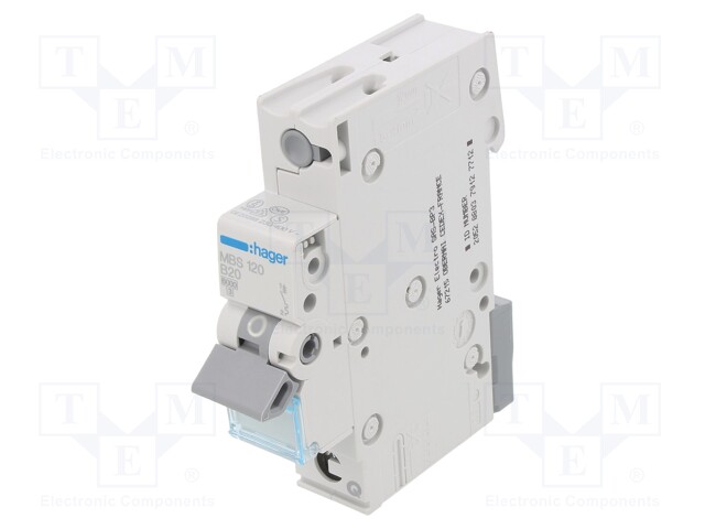 Circuit breaker; 230/400VAC; Inom: 20A; Poles: 1; DIN; Charact: B