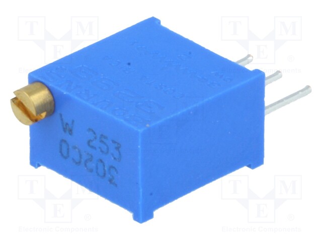 Potentiometer: mounting; multiturn; 25kΩ; 500mW; THT; ±10%; linear