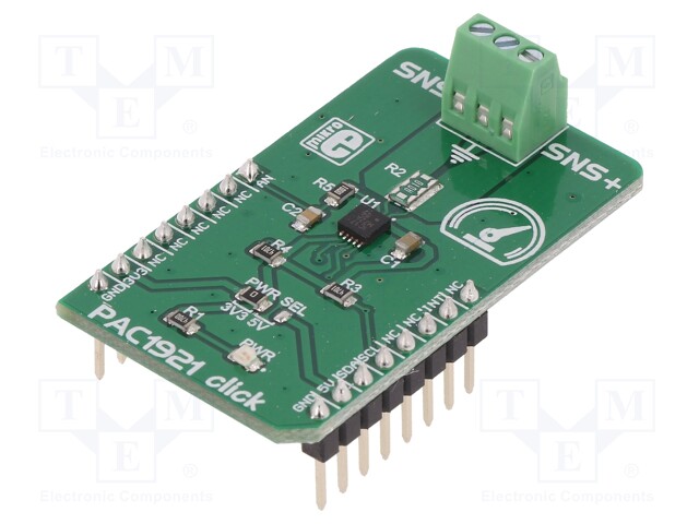 Click board; power meter; GPIO,I2C,analog; PAC1921; 3.3/5VDC