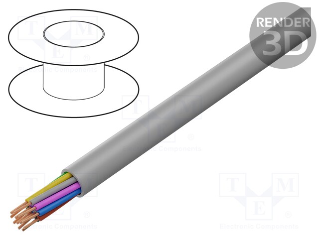 Wire: control cable; chainflex® CF130.UL; 12x0,25mm2; PVC; grey