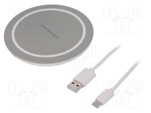 Inductance charger; grey; Standard: Qi,Quick Charge 3.0; 5÷9VDC