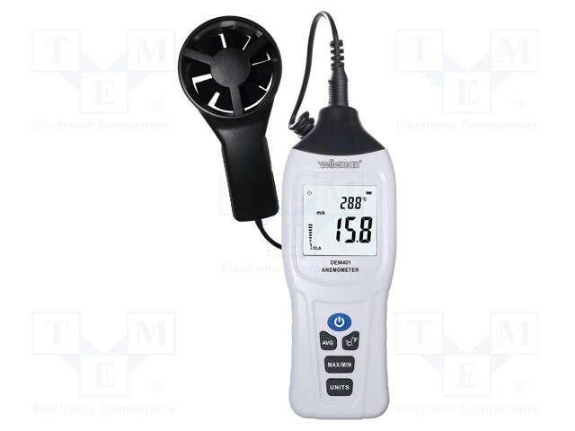 Thermoanemometer; LCD 4 digits; 2x/s; -30÷60°C; 195x62x32mm