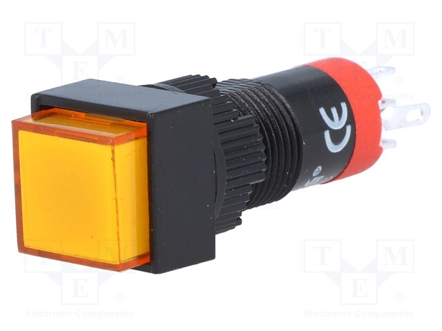 Switch: push-button; Pos: 2; SPDT; 0.5A/250VAC; 1A/24VDC; orange