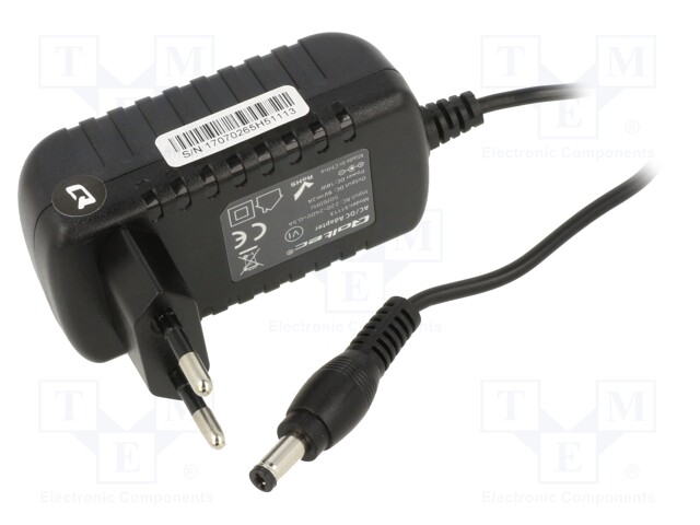 Power supply: switched-mode; plug; 9VDC; 2A; 18W; Plug: straight