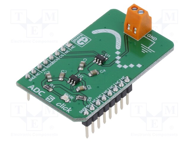 Click board; A/D converter; SPI; ADC121S021; 5VDC