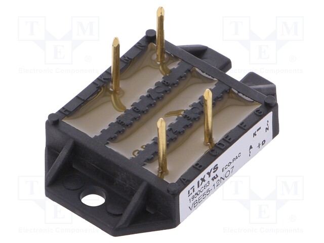 Single-phase bridge rectifier; Urmax: 1.2kV; If: 59A; Ifsm: 170A