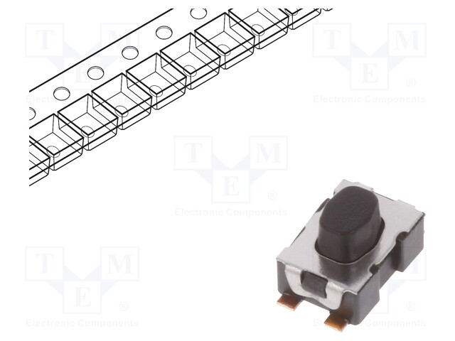 Microswitch TACT; SPST-NO; Pos: 2; 0.05A/32VDC; SMT; none; 3N; 2.5mm