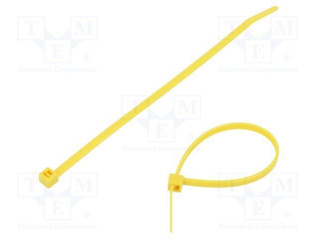 Cable tie; L: 150mm; W: 3.5mm; polyamide; 135N; yellow; Ømax: 35mm