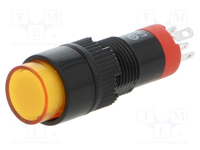 Switch: push-button; Pos: 2; SPDT; 0.5A/250VAC; 1A/24VDC; orange