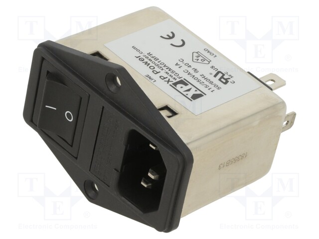 Connector: AC supply; socket; male; 1A; 250VAC; IEC 60320; 6.5mH