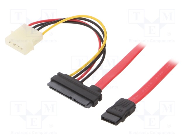 Cable: mains SATA; Molex male,SATA 22pin female,SATA female