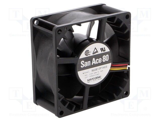 Fan: DC; axial; 80x80x38mm; 138m3/h; 49dBA; ball bearing; 5700rpm