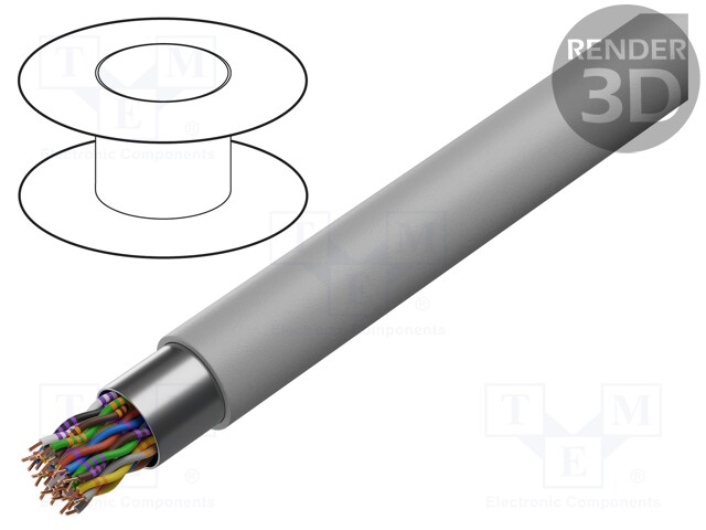 Wire; JE-Y(ST)Y÷BD; 16x2x0.8; Al-PET foil; PVC; grey; CPR: Eca