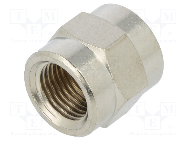 Muff; straight; G 1/8"; Mat: nickel plated brass; 300°C