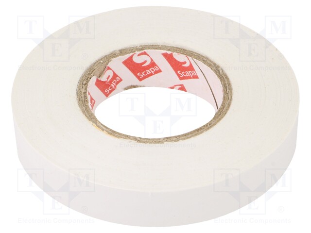 Tape: electrical insulating; W: 12mm; L: 25m; Thk: 0.13mm; white