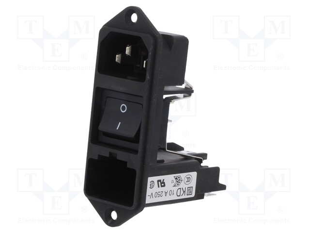 Connector: AC supply; socket; male; 10A; 250VAC; IEC 60320