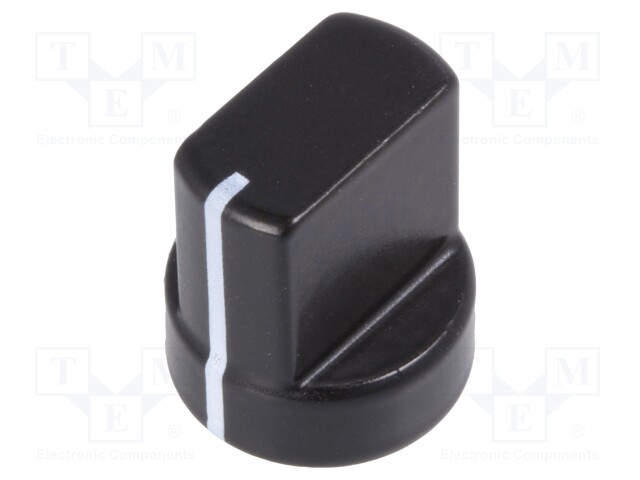 Knob; with pointer; aluminium; Shaft d: 4mm; Ø12.2x14mm; black