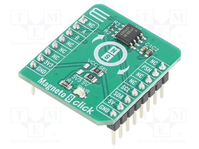 Click board; magnetic field sensor; GPIO,I2C; AS5601; 3.3/5VDC