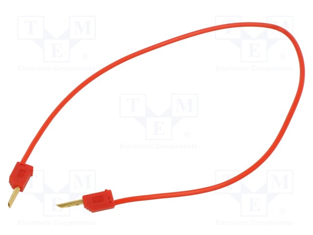 Test lead; 60VDC; 30VAC; 10A; non-insulated; Len: 0.3m; red