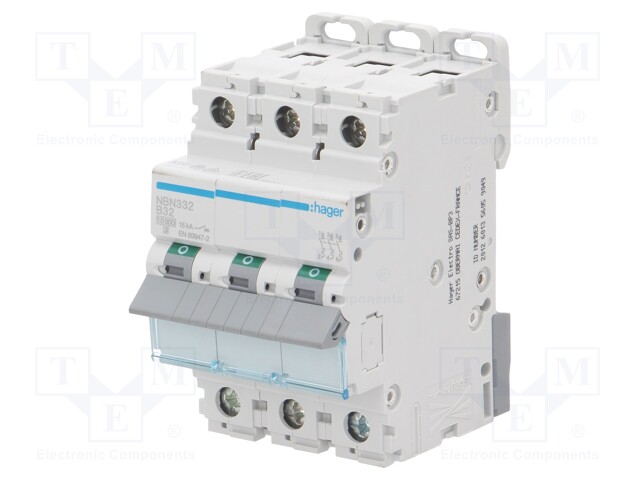 Circuit breaker; 230/400VAC; Inom: 32A; Poles: 3; DIN; Charact: B