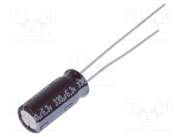 Capacitor: electrolytic; low impedance; THT; 330uF; 6.3VDC; ±20%