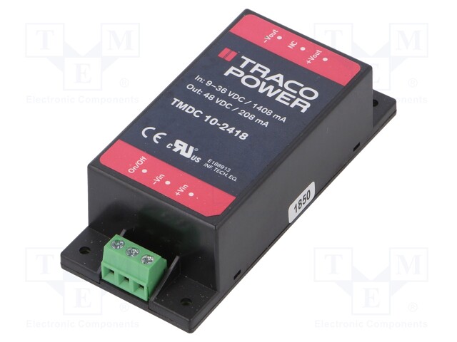 Converter: DC/DC; 10W; Uin: 9÷36V; Uout: 48VDC; Iout: 208mA; 65.8g