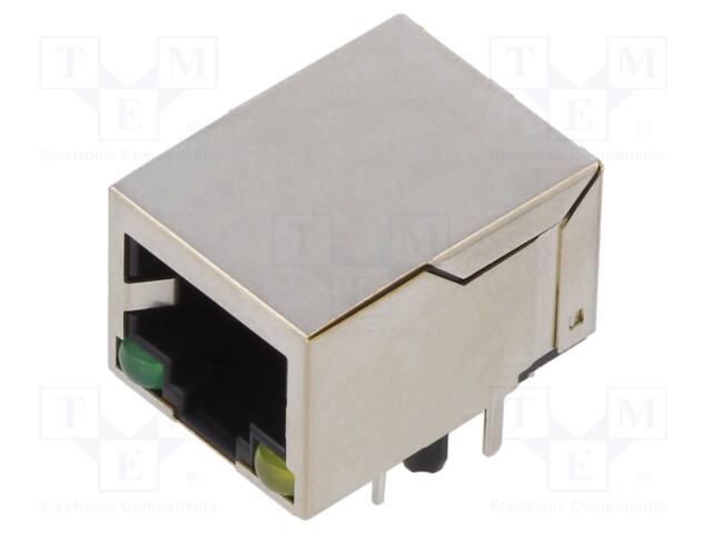 Socket; RJ45; PIN: 8; shielded,with LED; Layout: 8p8c; THT